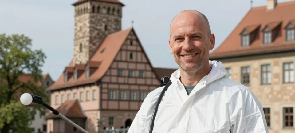 Weinstadel und Wasserturm an der Pegnitz in der Nürnberger Altstadt